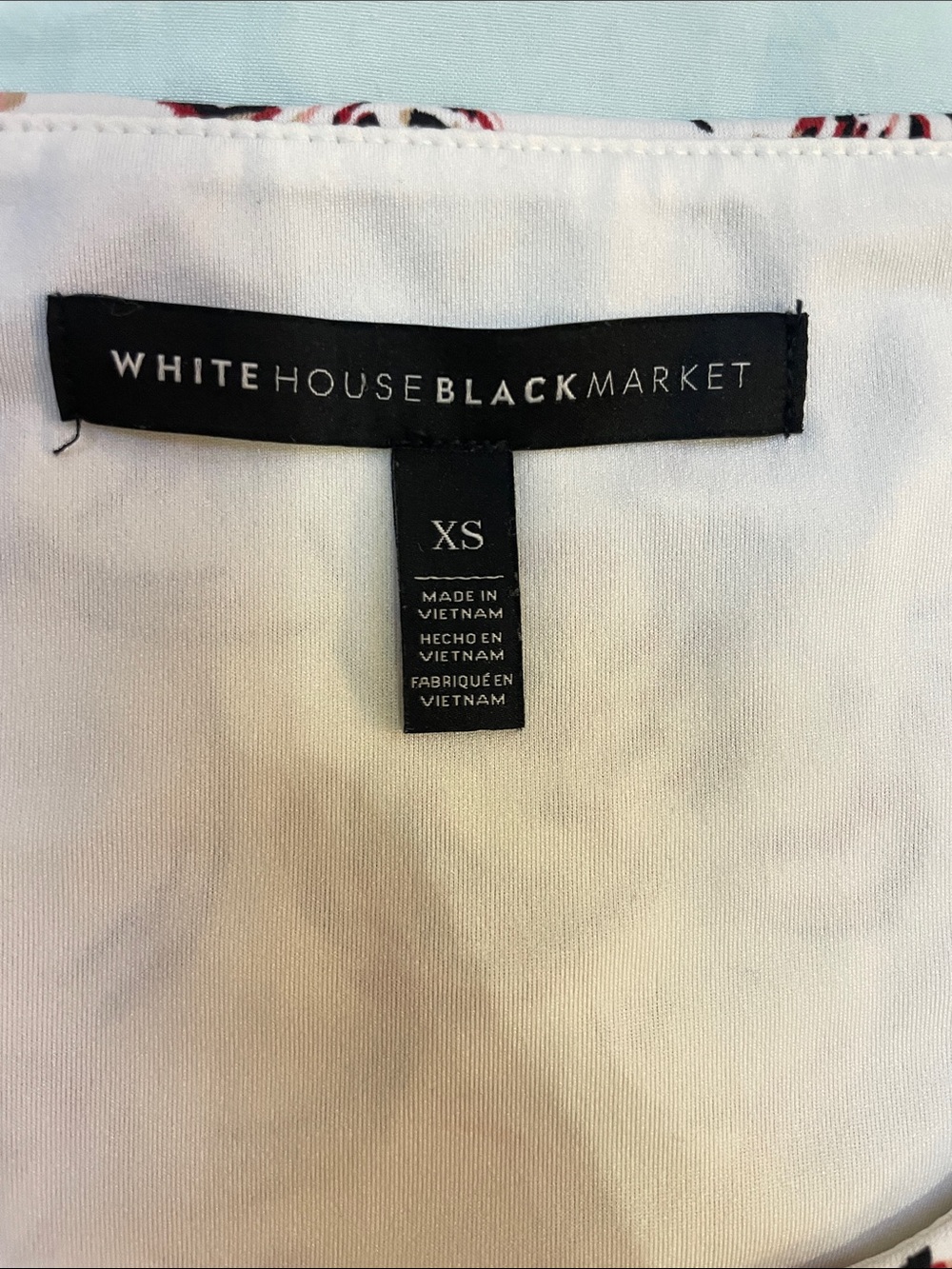White House Black Market Cream Sleeveless Tank with Red & Black Swirl Print - Picture 2 of 3